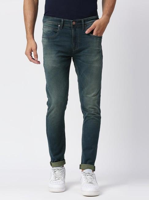 pepe jeans dusty green skinny fit lightly washed jeans