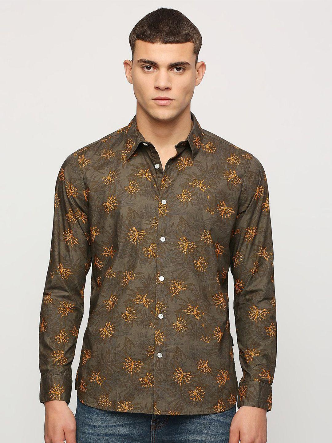 pepe jeans floral printed pure cotton casual shirt