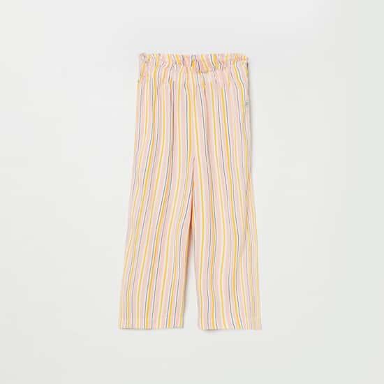 pepe jeans girls striped elasticated trousers