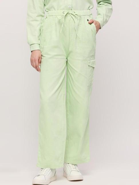 pepe jeans green cotton pants