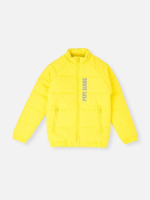 pepe jeans kids yellow quilted jacket