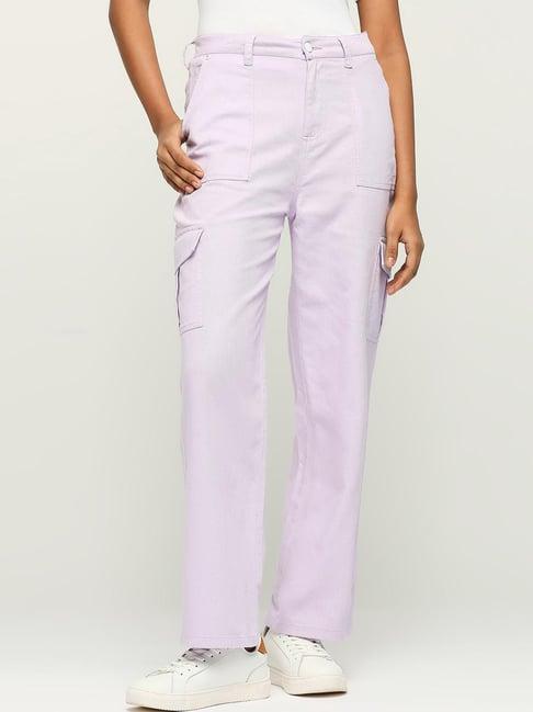pepe jeans lilac cotton pants
