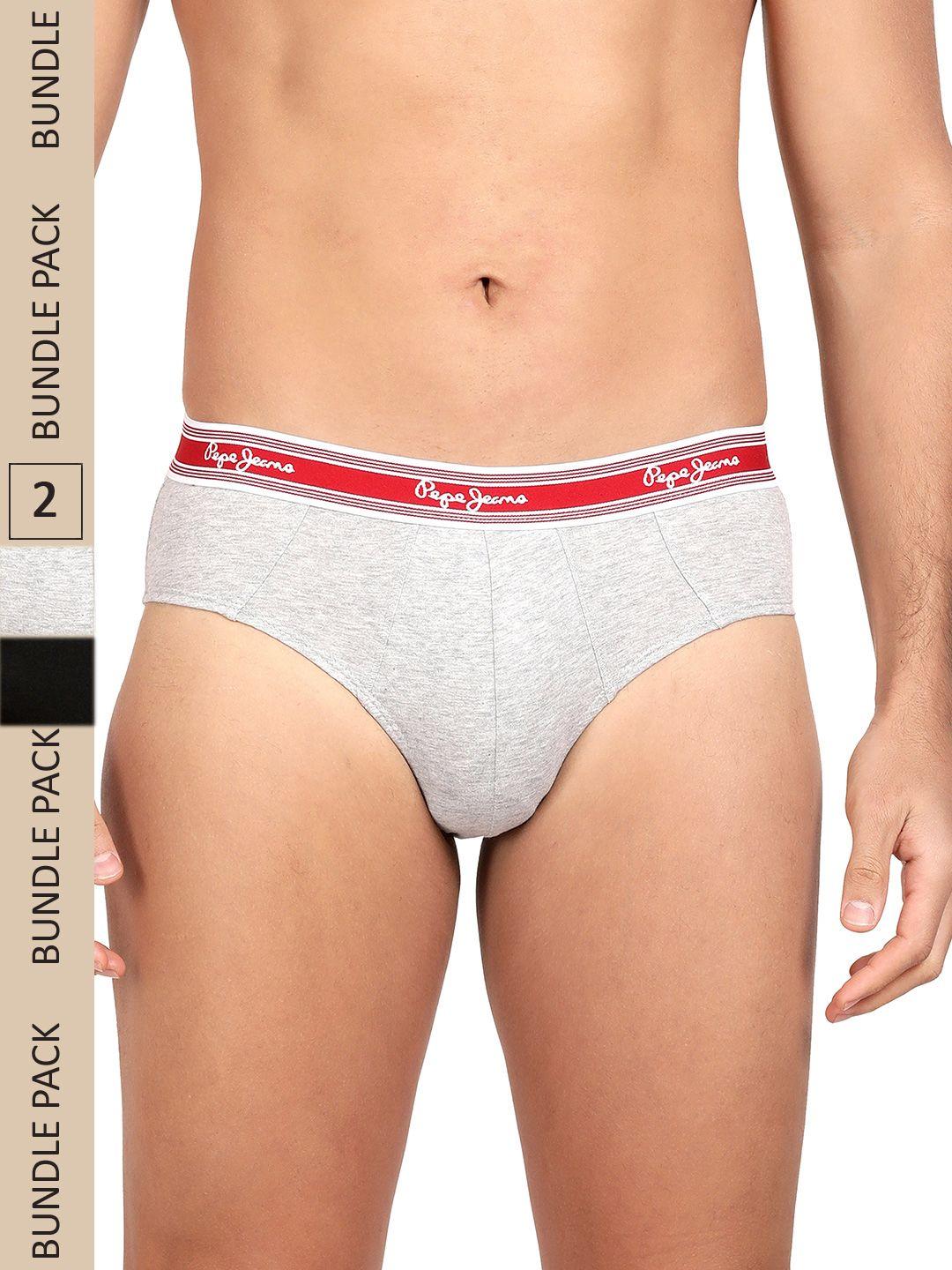 pepe jeans men pack of 2 low-rise basic briefs