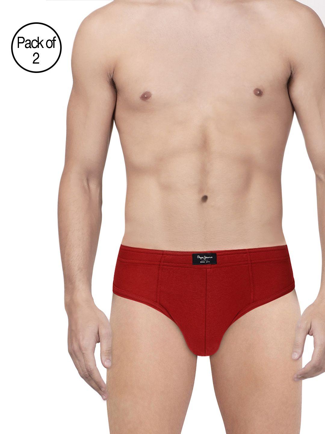 pepe jeans men pack of 2 red briefs 8904311300076