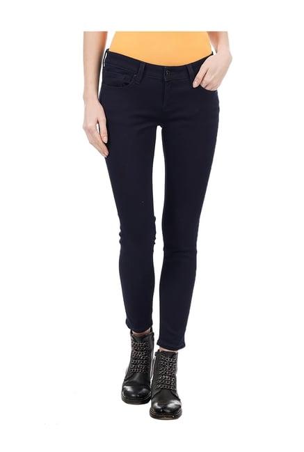 pepe jeans navy cotton skinny fit jeggings