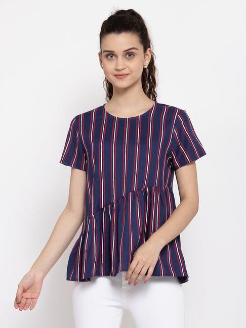 pepe jeans navy striped top