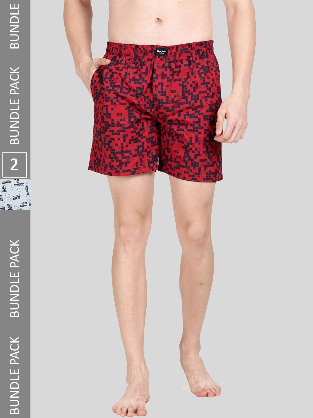 pepe jeans pack of 2 printed pure-cotton boxers 
8904311378853