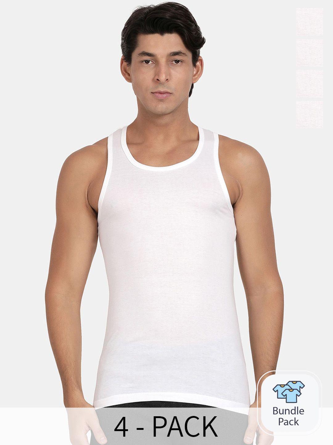 pepe jeans pack of 4 pure cotton sleeveless innerwear vests clv01-02-white4