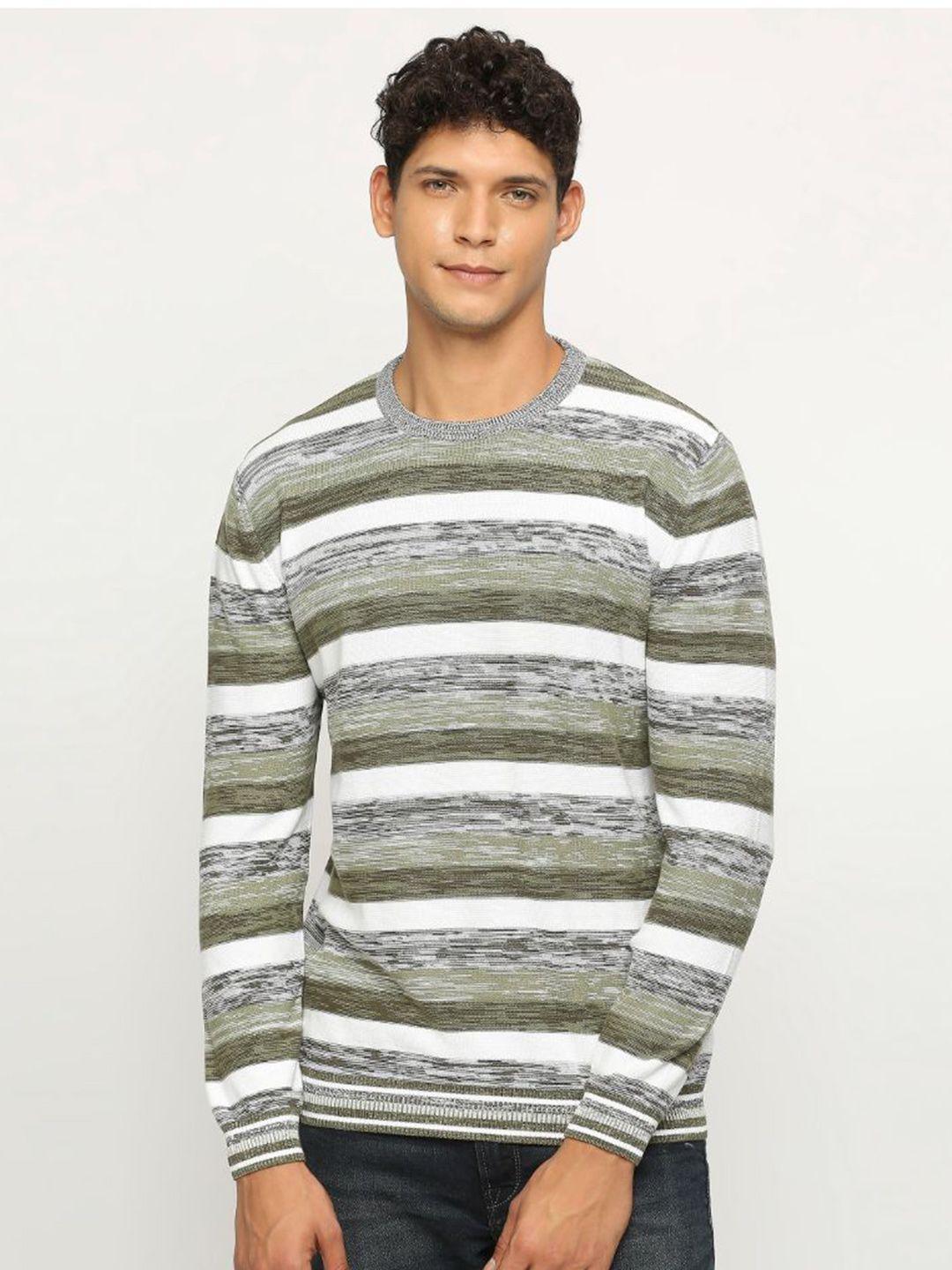 pepe jeans striped pure cotton pullover sweater