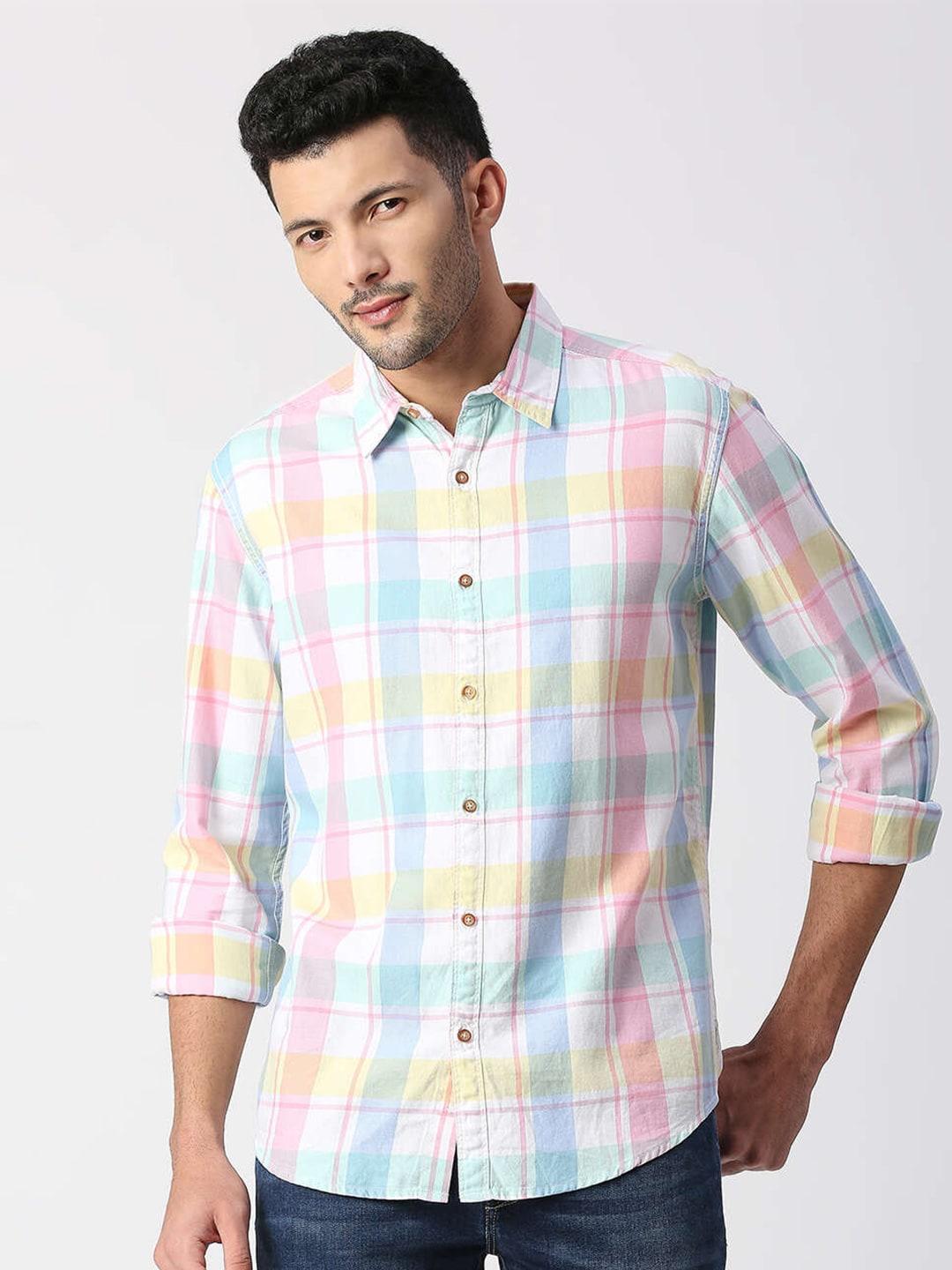 pepe jeans tartan checked relaxed casual shirt