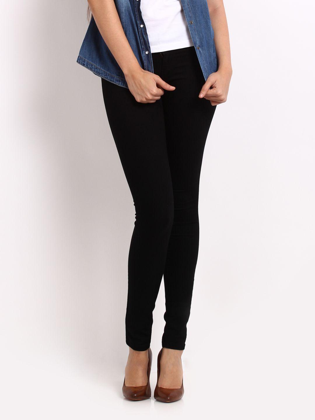 pepe jeans women black skinny fit jeggings