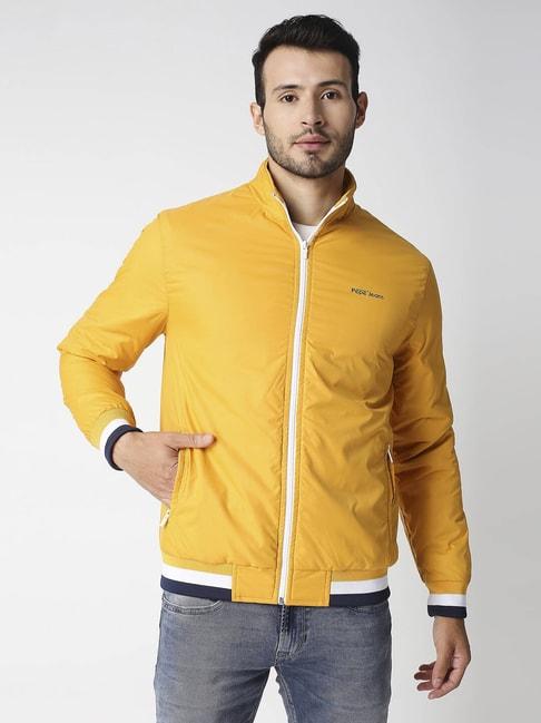 pepe jeans yellow slim fit jackets