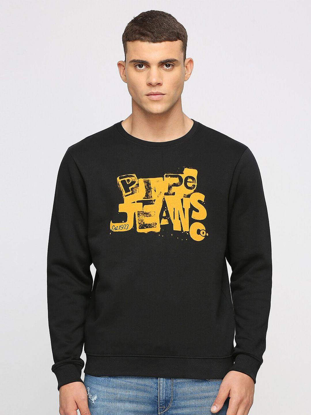 pepe jeans absatrct printed pure cotton sweatshirt