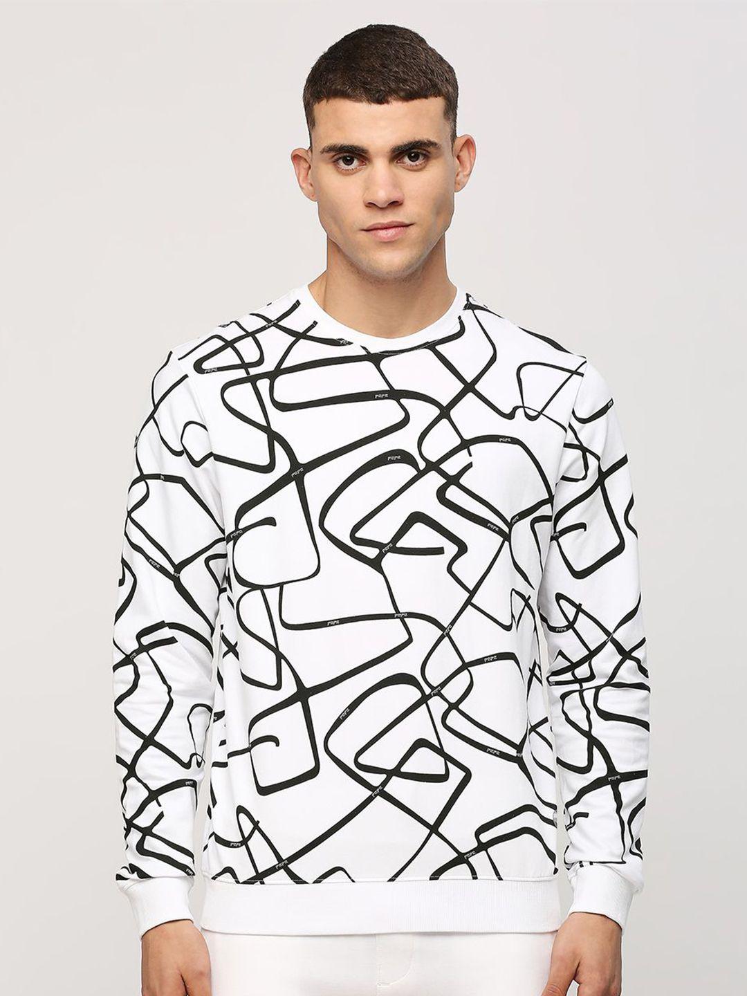 pepe jeans abstract printed cotton sweatshirt