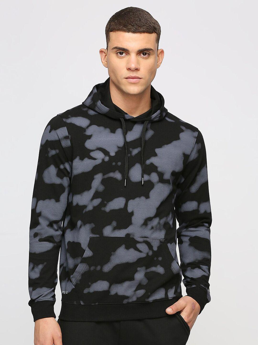 pepe jeans abstract printed hooded pullover