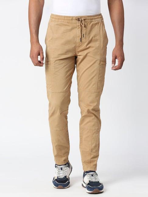 pepe jeans ben khaki slim fit drawstring trousers