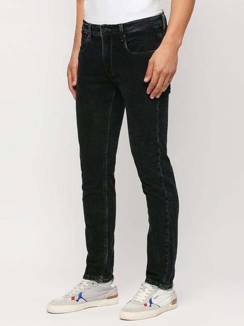 pepe jeans black cotton slim fit jeans