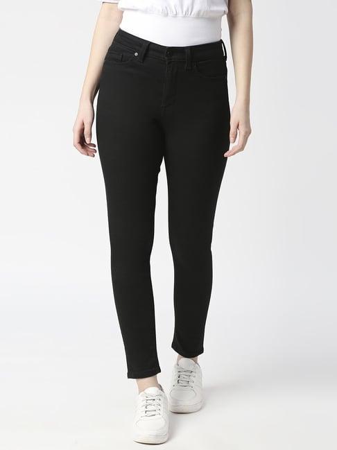 pepe jeans black high rise jeans