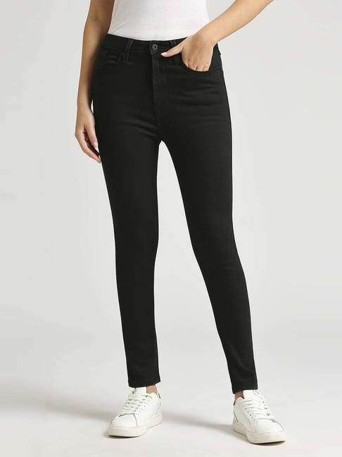 pepe jeans black high rise jeans