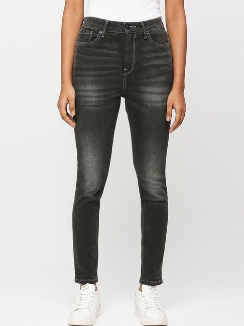 pepe jeans black mid rise jeans