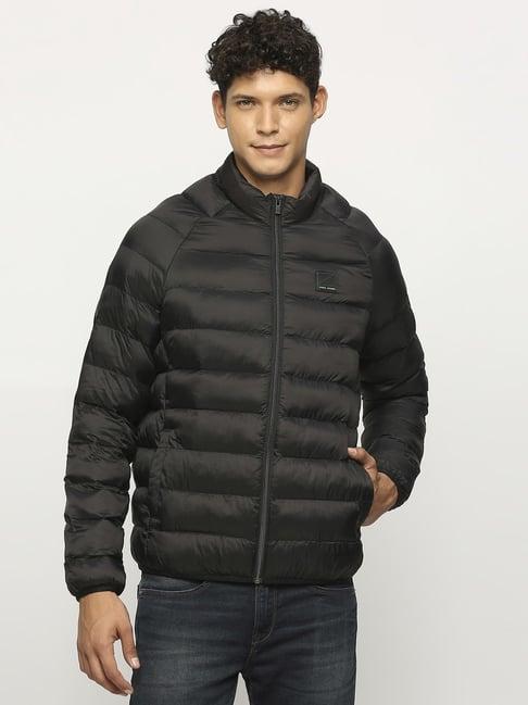 pepe jeans black regular fit quilted jacket