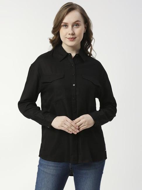 pepe jeans black regular fit shirt