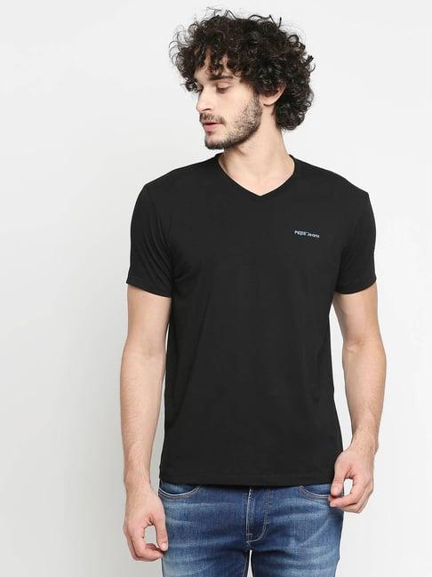 pepe jeans black v neck t-shirt