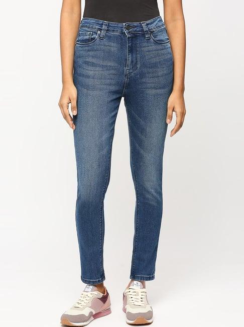 pepe jeans blue high rise jeans