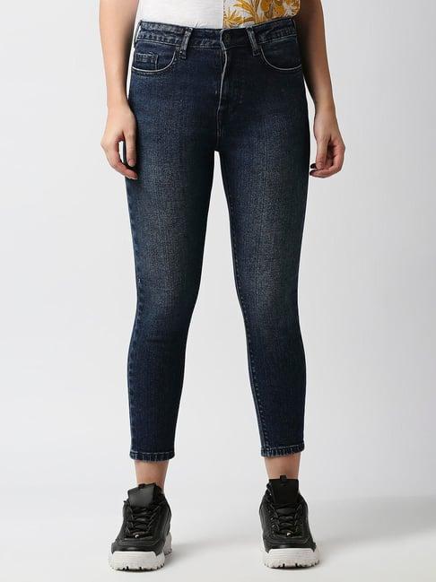 pepe jeans blue skinny fit high rise jeans