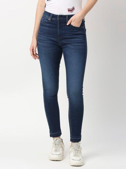 pepe jeans blue skinny fit high rise jeans