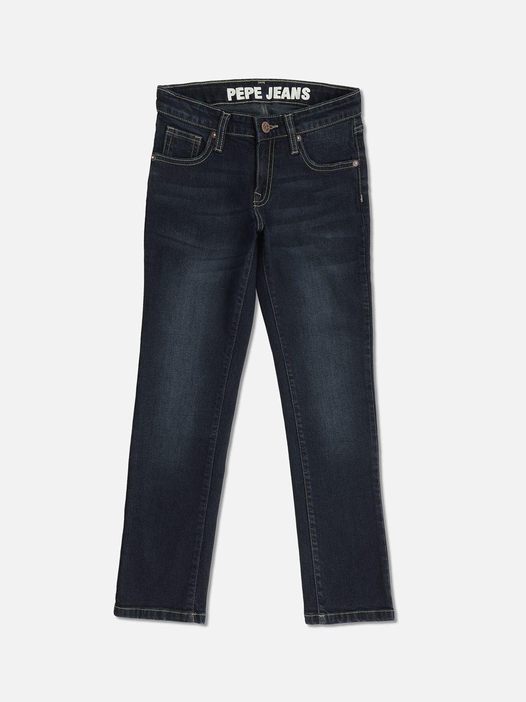 pepe jeans boys blue slim fit light fade jeans