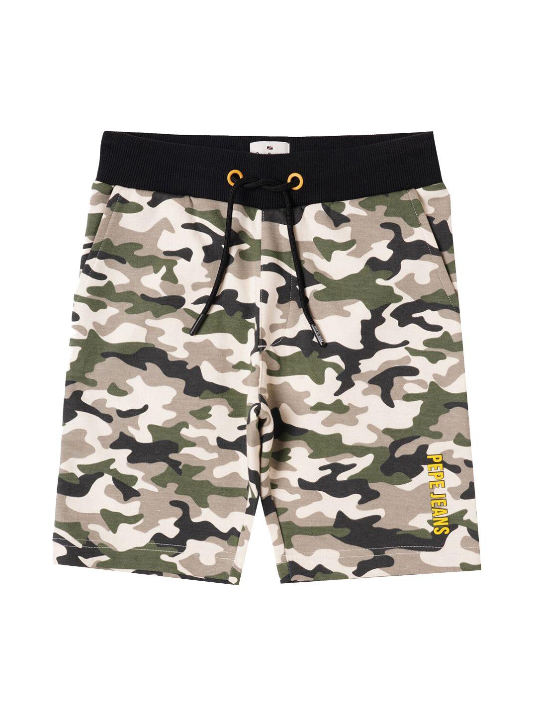 pepe jeans boys camouflage printed shorts