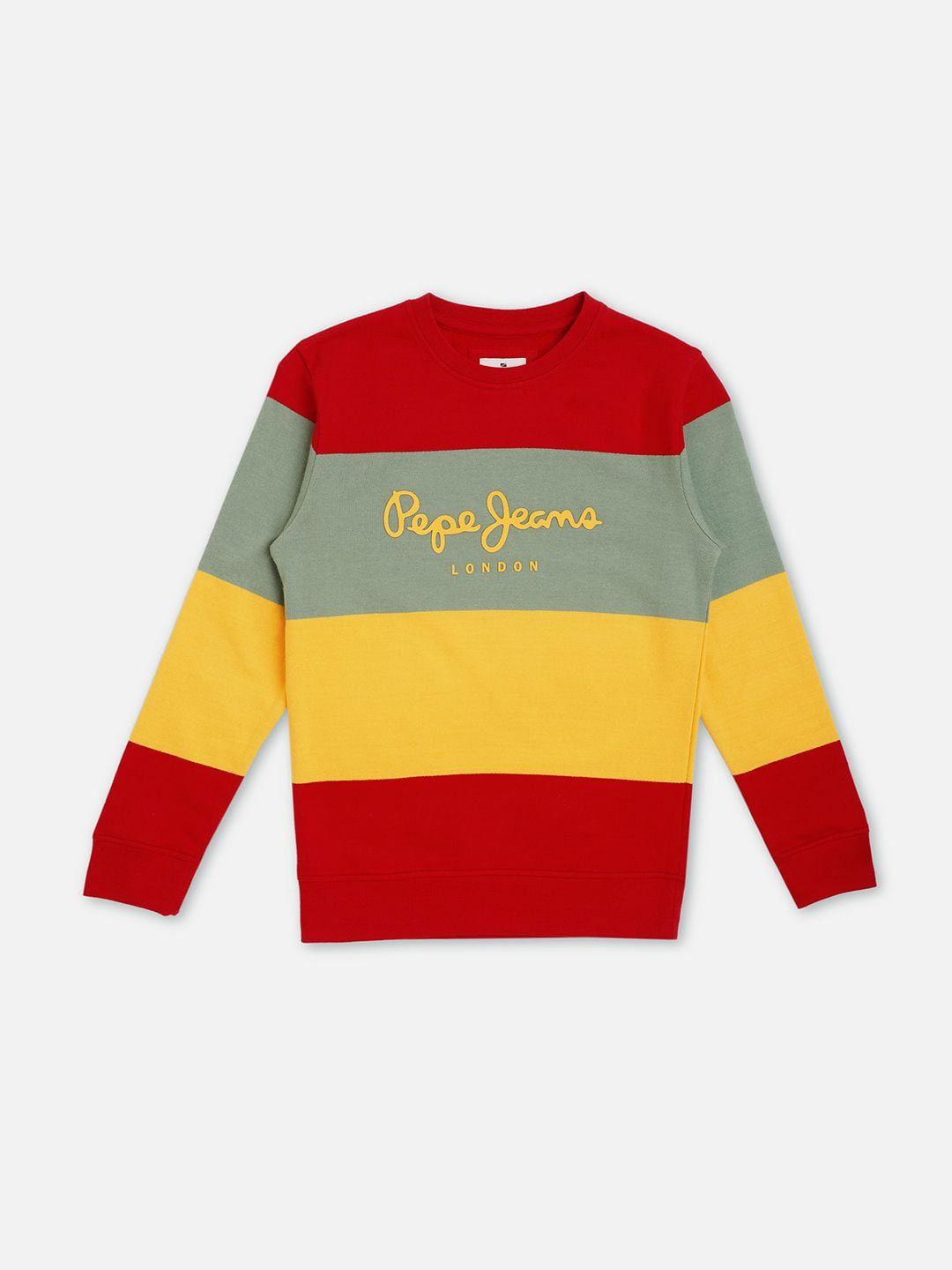 pepe jeans boys colourblocked sweatshirt