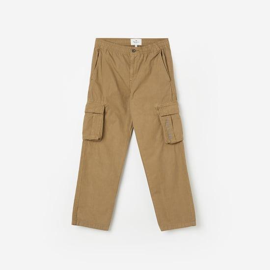 pepe jeans boys solid cargo trousers