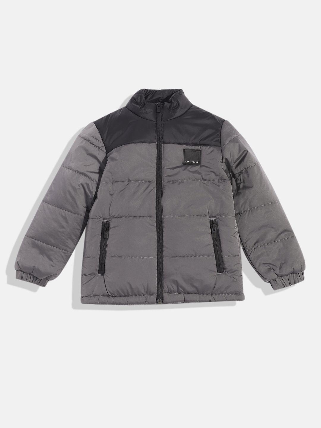 pepe jeans boys solid puffer jacket