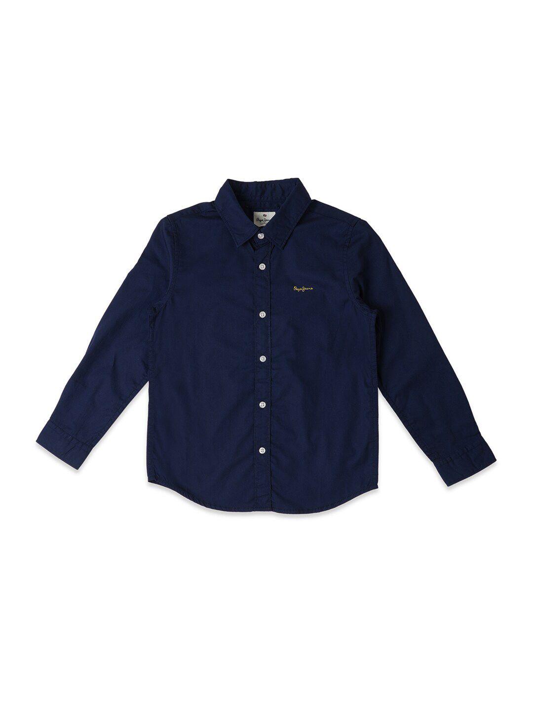 pepe jeans boys spread collar relaxed cotton casual shirt