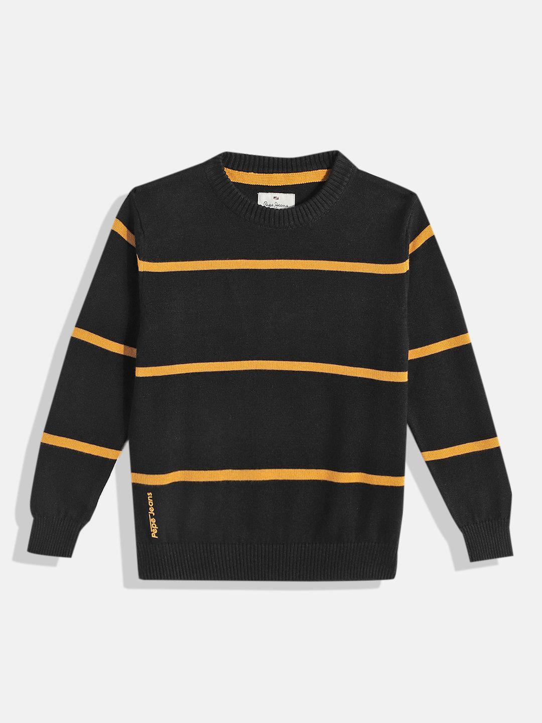 pepe jeans boys striped pure cotton pullover