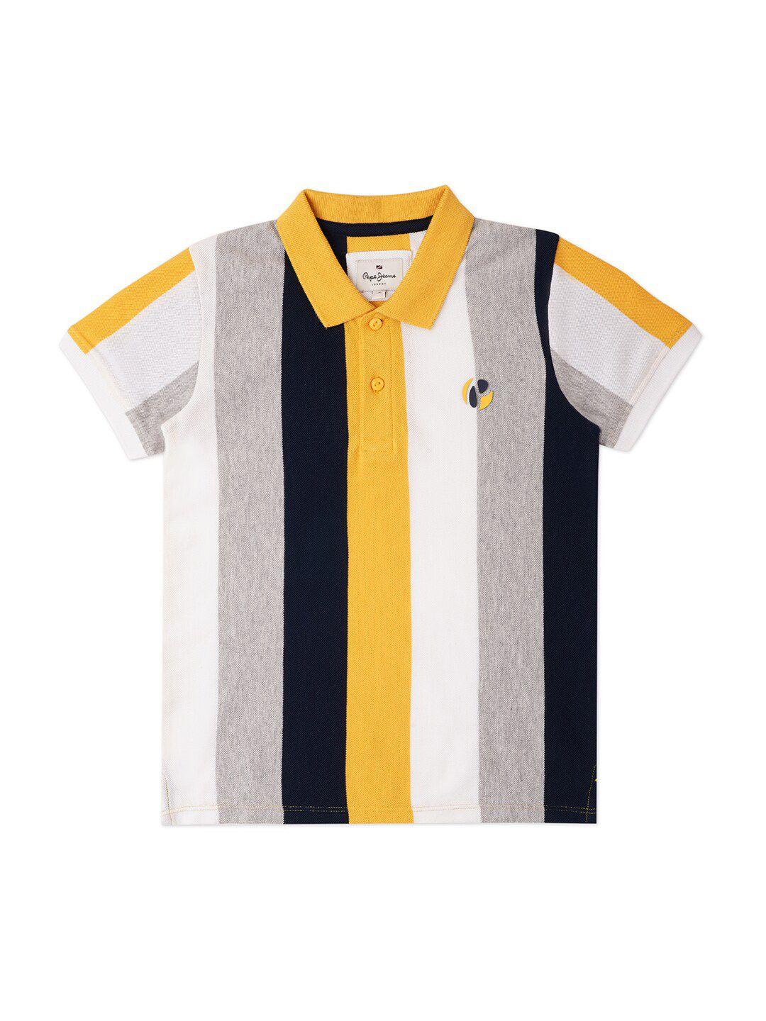 pepe jeans boys striped pure cotton t-shirt