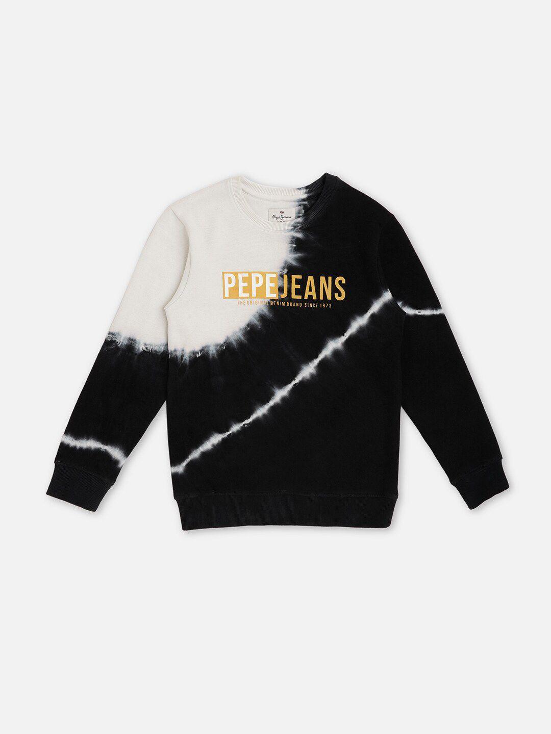 pepe jeans boys tie & dye dyed round neck pullover