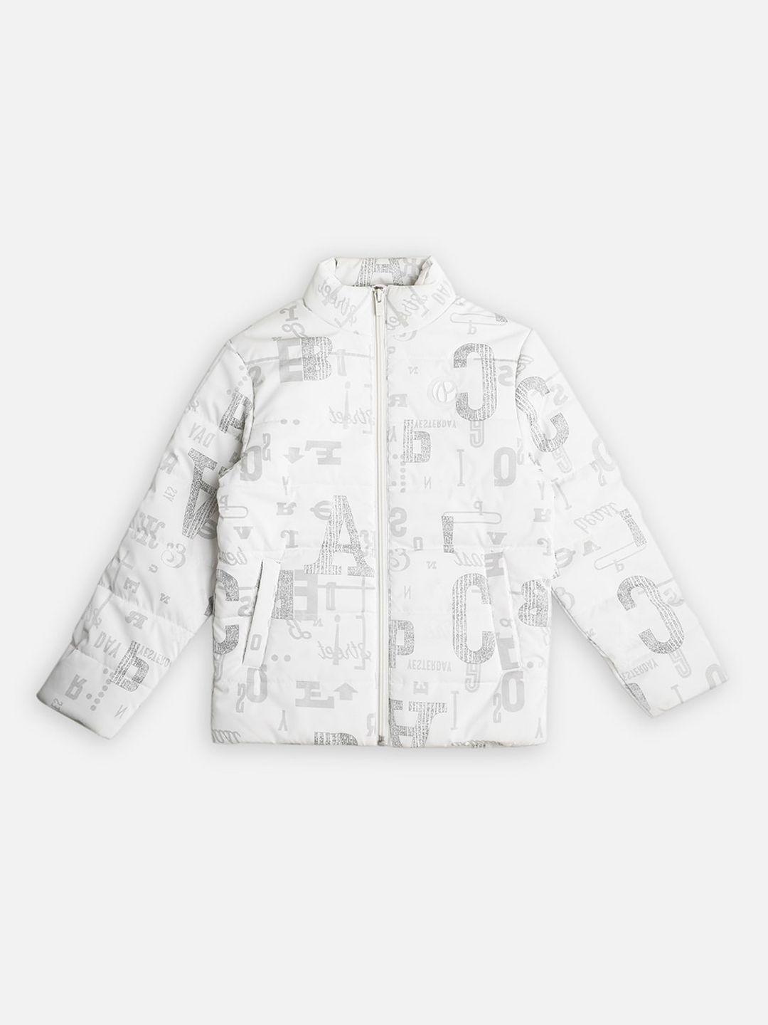 pepe jeans boys typography printed puffer jacket