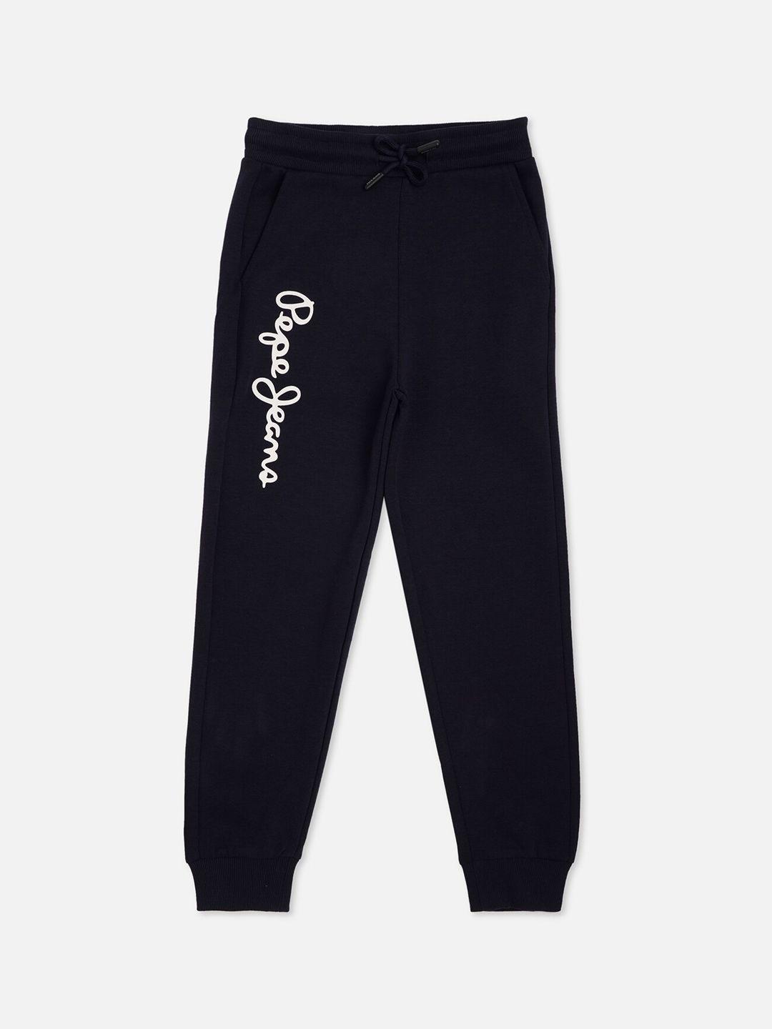 pepe jeans boys typography regular fit joggers