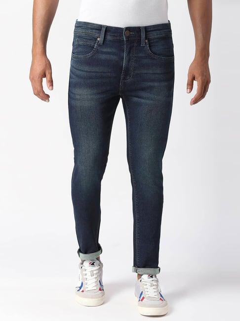 pepe jeans chinox blue lightly washed super skinny fit jeans