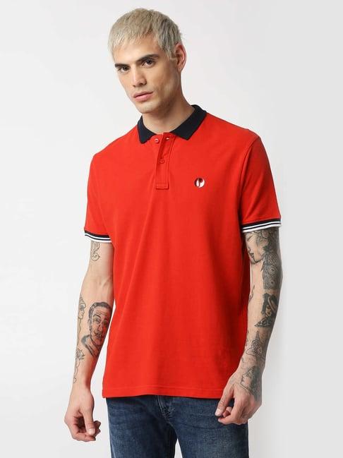 pepe jeans classic red regular fit polo t-shirt