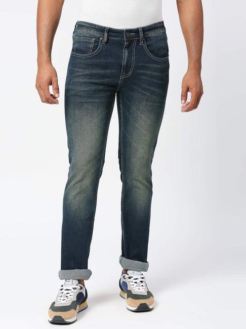 pepe jeans dark blue slim fit lightly washed jeans