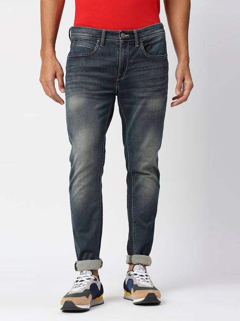 pepe jeans dark blue super skinny fit lightly washed jeans