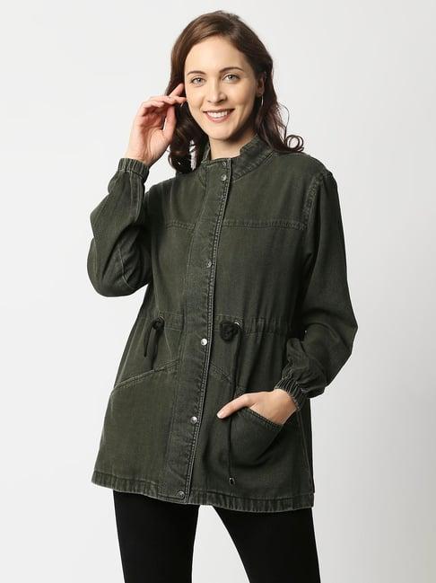 pepe jeans dark green full sleeves jacket