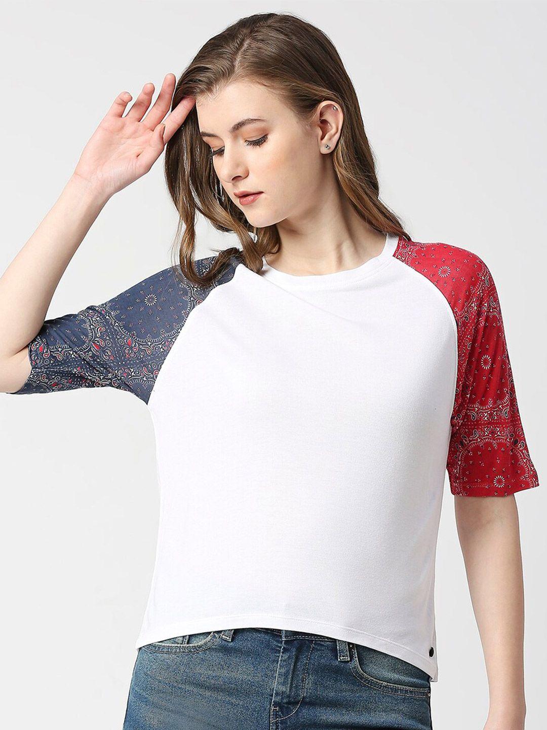 pepe jeans ethnic printed raglan sleeves t-shirt