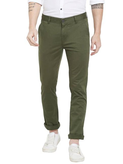 pepe jeans green slim fit flat front trousers