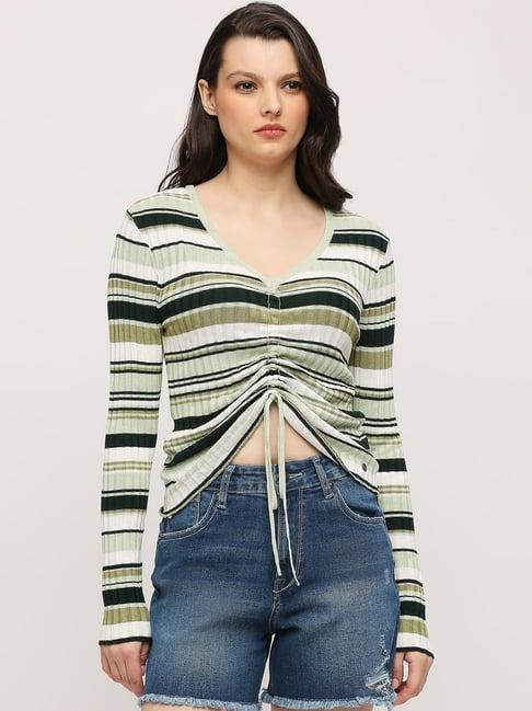 pepe jeans green striped sweater