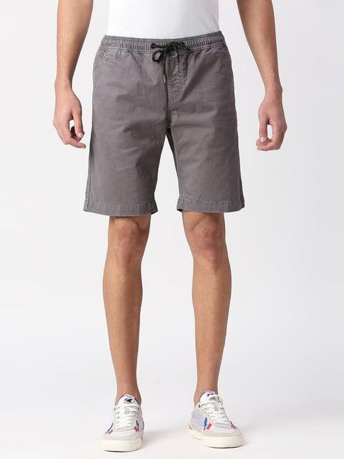 pepe jeans grey regular fit shorts